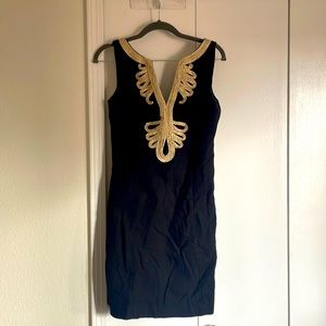 Lilly Pulitzer Size 4 black and gold cocktail dress
